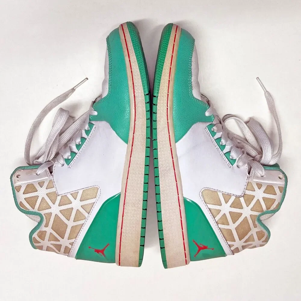 Nike Jordan 1 Flight 3 Premium GG Sneakers Size 7Y White Verde Green 729519-100